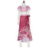 Final Fantasy VII Aerith Gainsborough Pink Floral Skirt Outfits Cosplay Costume